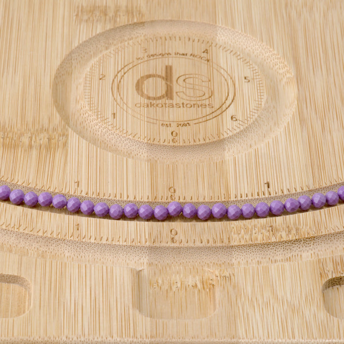 This is a Dakota Stones 4mm Phosphosiderite Microfaceted Gemstone strand with round beads in 15-16 inch strand.