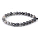 This is a Dakota Stones 8mm Black Picasso Jasper Large Hole Gemstone strand with round beads in 8 inch strand.