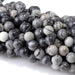 This is a Dakota Stones 8mm Black Picasso Jasper Large Hole Gemstone strand with round beads in 8 inch strand.