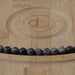 This is a Dakota Stones 8mm Black Picasso Jasper Large Hole Gemstone strand with round beads in 8 inch strand.
