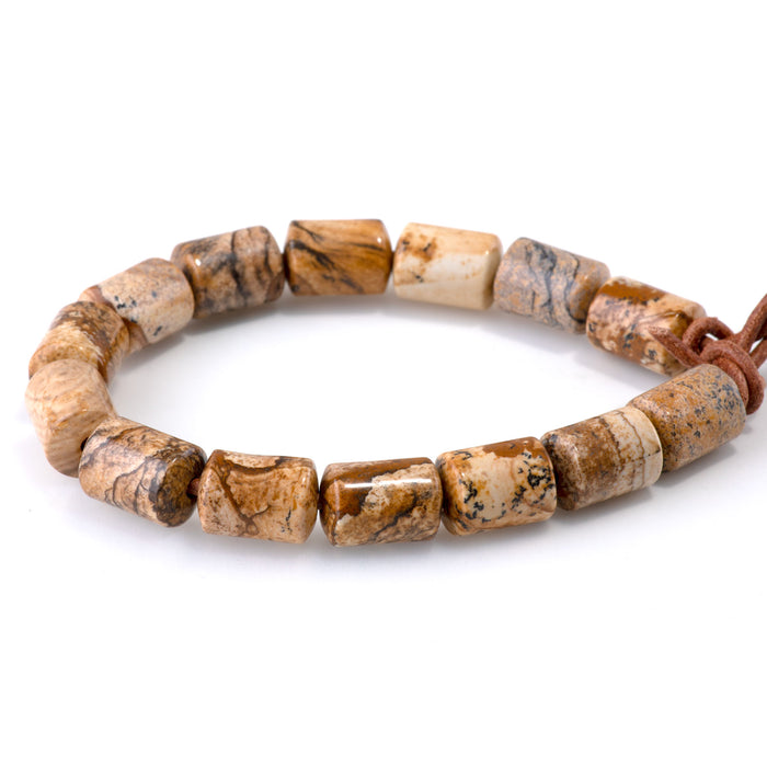 Picture Jasper 10x14mm Barrel - Large Hole Beads