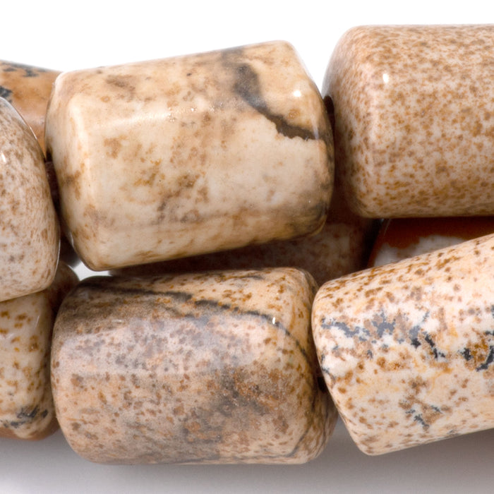 Picture Jasper 10x14mm Barrel - Large Hole Beads
