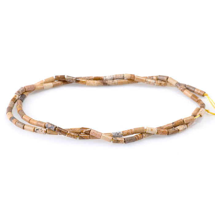 Picture Jasper 2x4mm Tube - 15-16 Inch