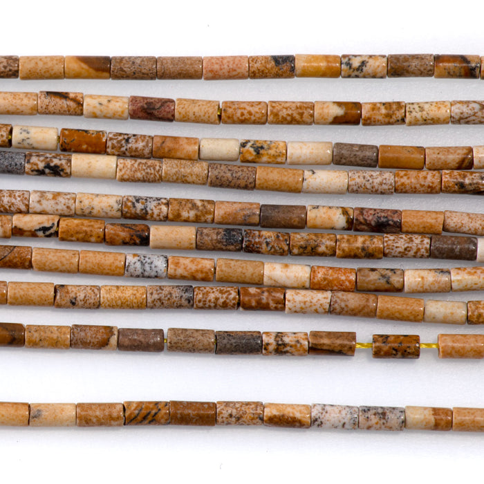 Picture Jasper 2x4mm Tube - 15-16 Inch