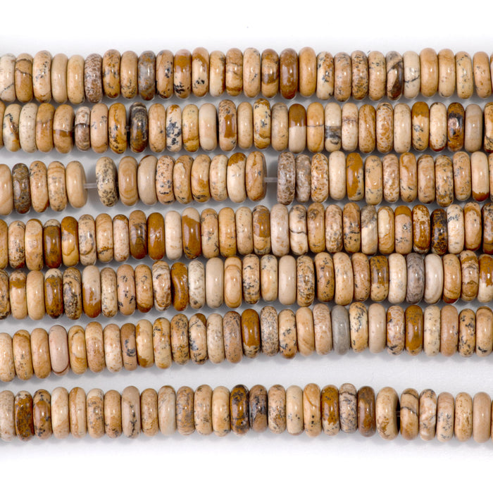 Picture Jasper 2x6mm Thin Rondelle - 15-16 Inch