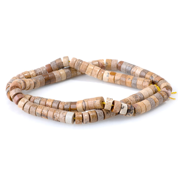 Picture Jasper 3x6mm Heishi - 15-16 Inch