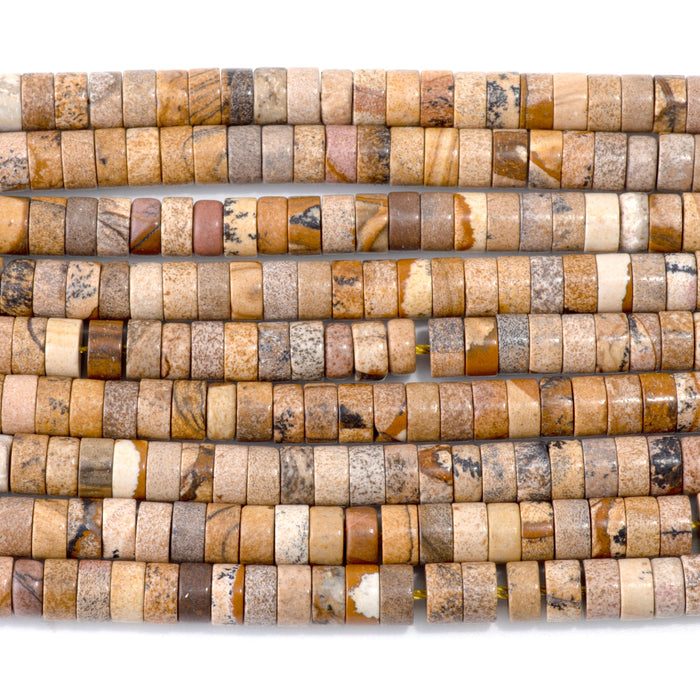 Picture Jasper 3x6mm Heishi - 15-16 Inch