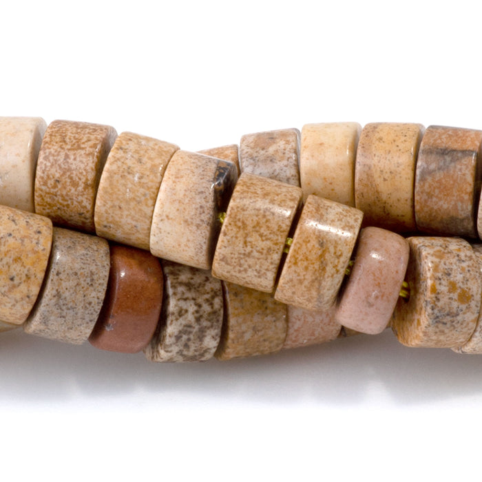 Picture Jasper 3x6mm Heishi - 15-16 Inch