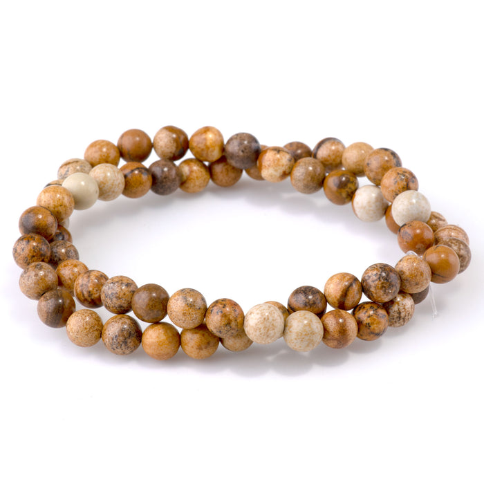 Picture Jasper 6mm Round - 15-16 Inch
