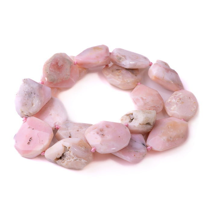 Pink Opal 18-25mm Freeform Faceted Nugget - 15-16 Inch