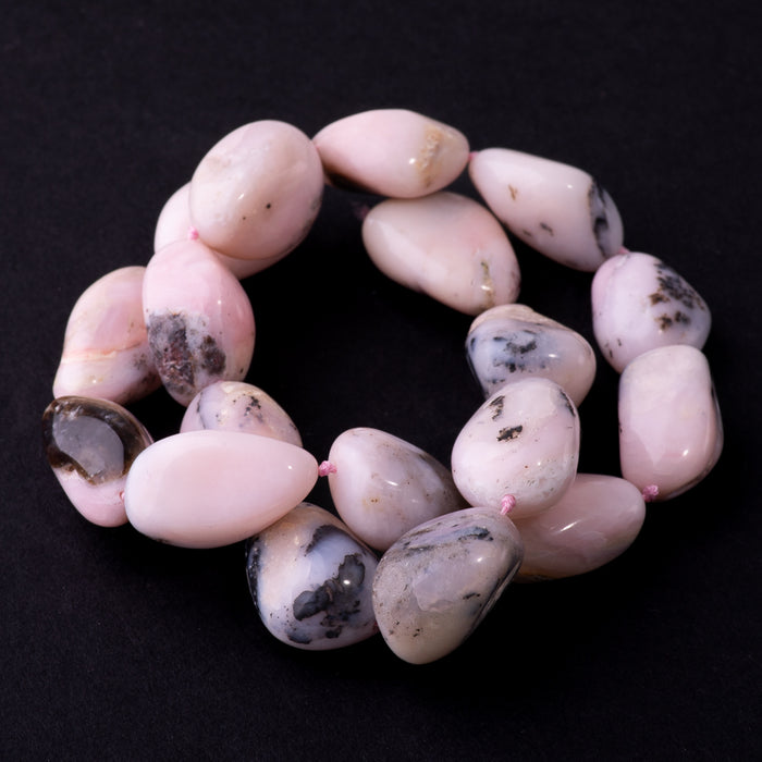 Pink Opal 18-25mm Pebble - 15-16 Inch