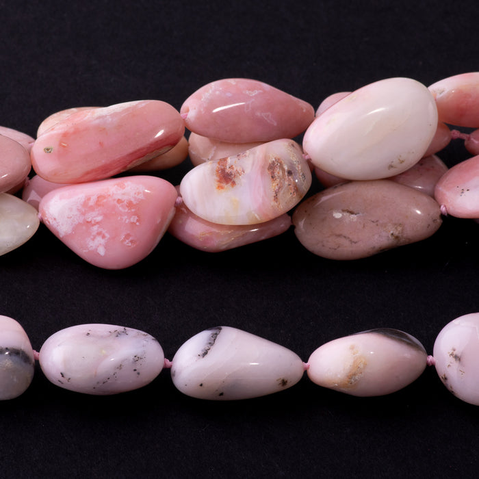 Pink Opal 18-25mm Pebble - 15-16 Inch