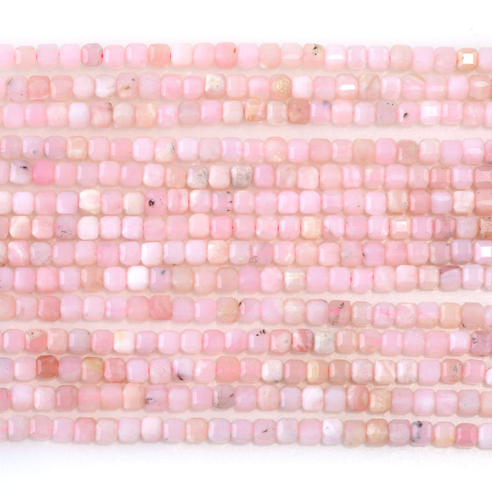 Pink Opal 3mm Table Cut Cube A Grade - 15-16 Inch