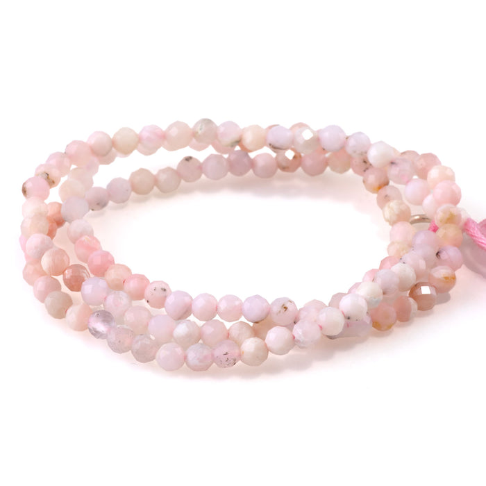 SPECIAL PRICE Pink Opal 3mm Faceted Round - 15 Inch