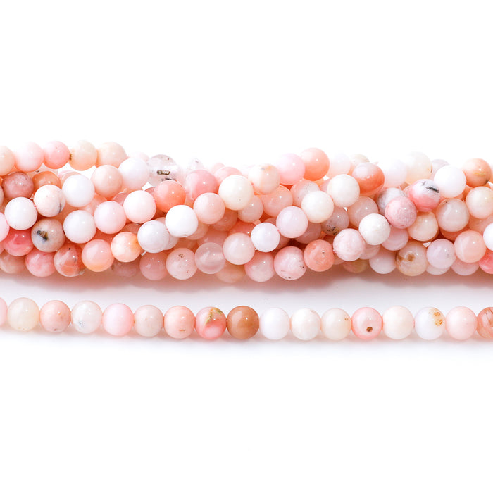 Pink Opal 4mm Round A Grade - 15-16 Inch