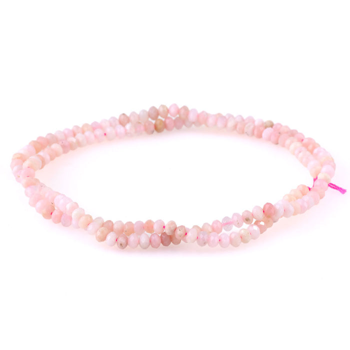 Pink Opal 3x4mm Rondelle Faceted A Grade - 15-16 Inch