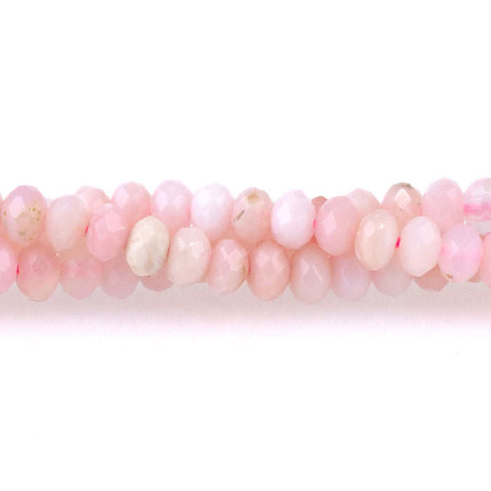 Pink Opal 3x4mm Rondelle Faceted A Grade - 15-16 Inch