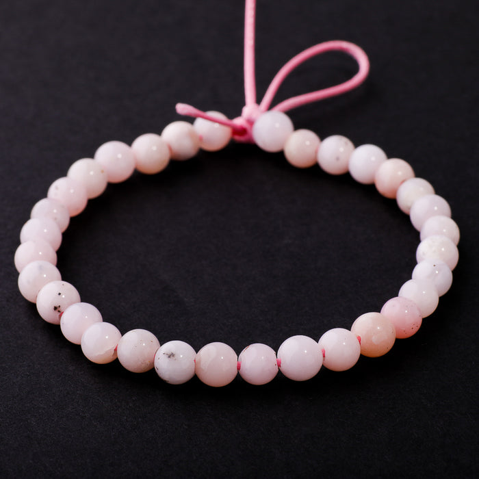 Pink Opal 6mm Round - Large Hole Beads