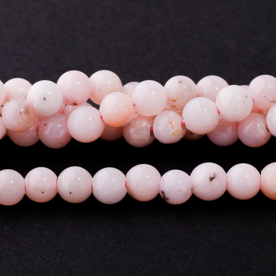 Pink Opal 6mm Round - Large Hole Beads