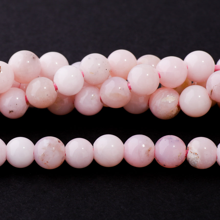 Pink Opal 8mm Round - Large Hole Beads