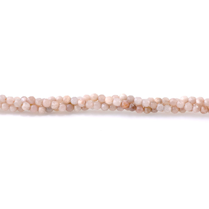 Peach Moonstone 4mm Faceted Round - 15-16 Inch