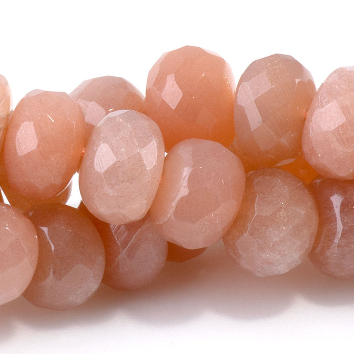Peach Moonstone 5x8mm Faceted Rondelle - 18 Inch