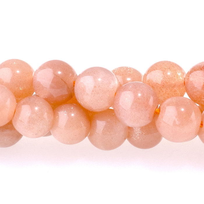 Peach Moonstone 6mm Round AA Grade - 15-16 Inch