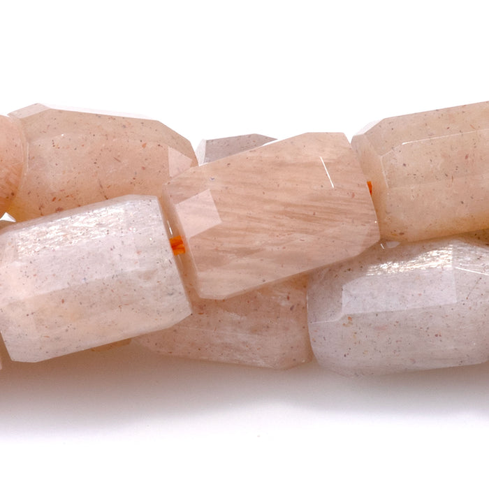 Peach Moonstone 7x10mm Faceted Tube - 15-16 Inch