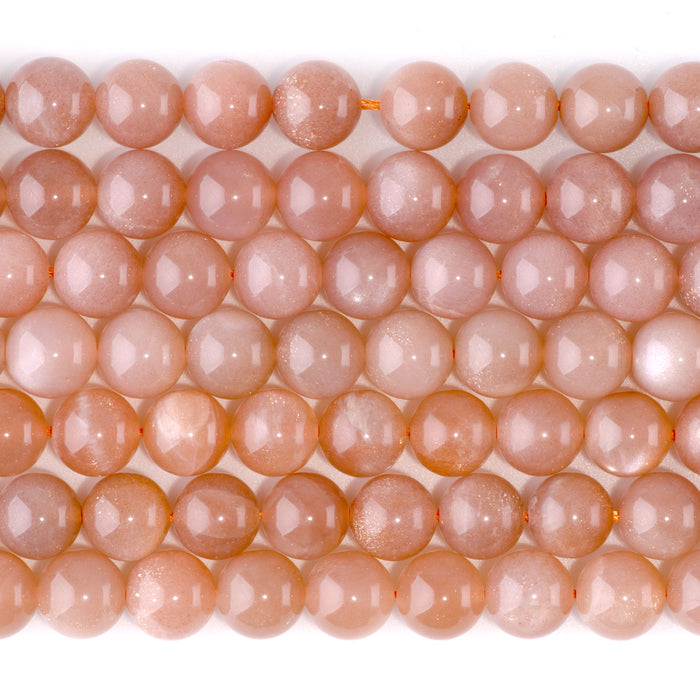 Peach Moonstone 8mm Round AA Grade - 15-16 Inch