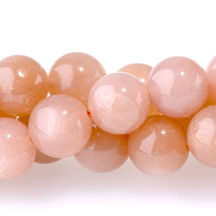 Peach Moonstone 8mm Round AA Grade - 15-16 Inch