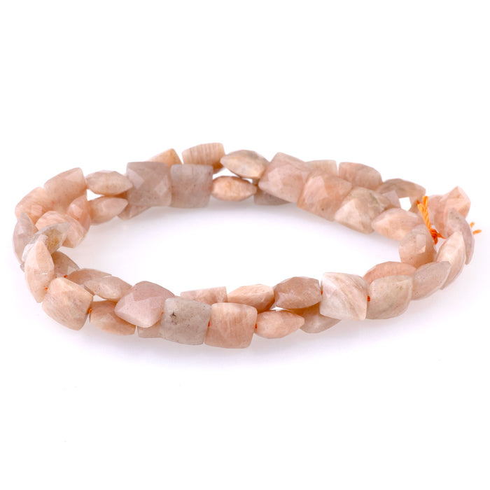 Peach Moonstone 8mm Faceted Square A Grade - 15-16 Inch