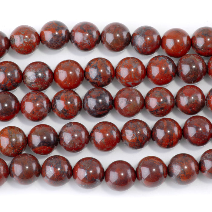 Poppy Jasper 10mm Round - 15-16 Inch