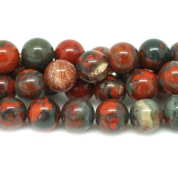 Poppy Jasper 10mm Round - 15-16 Inch