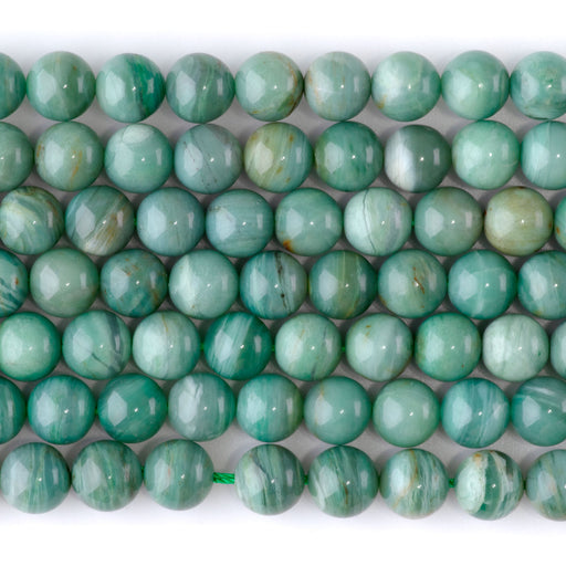 This is a Dakota Stones 8mm Pilbara Prase Gemstone strand with AA grade round beads in 15-16 inch strand.