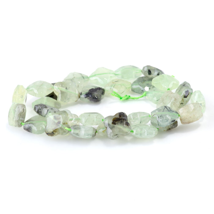 Prehnite 13mm Faceted Clover - 15-16 Inch