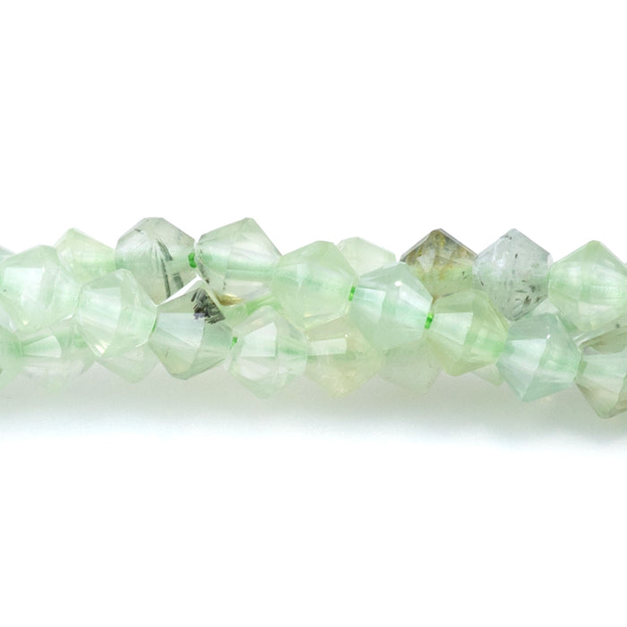 Prehnite 4mm Faceted Bicone - 15-16 Inch