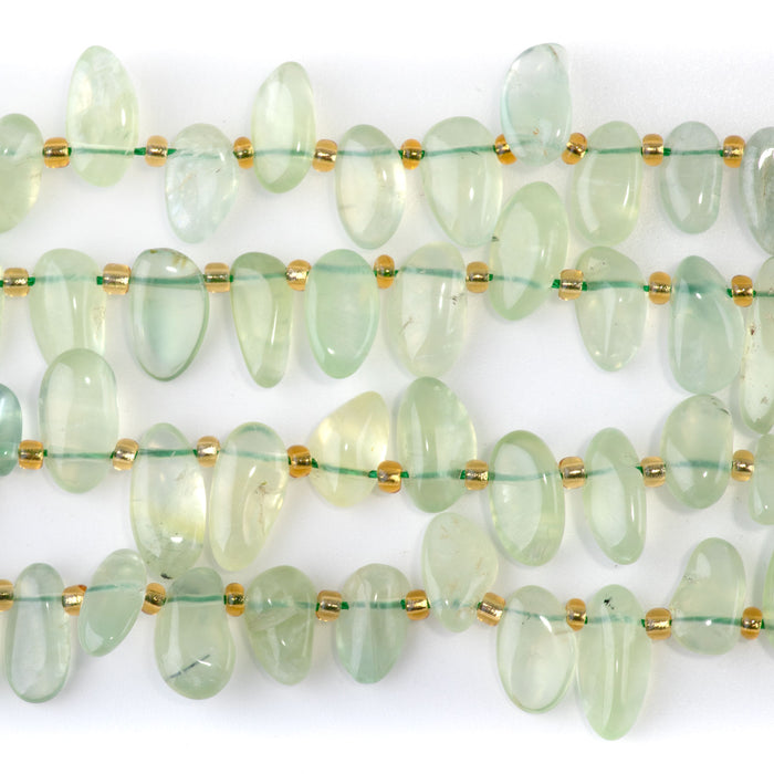 Prehnite 6x12-10x20mm Free Form Dancing Drops A Grade - 15-16 Inch
