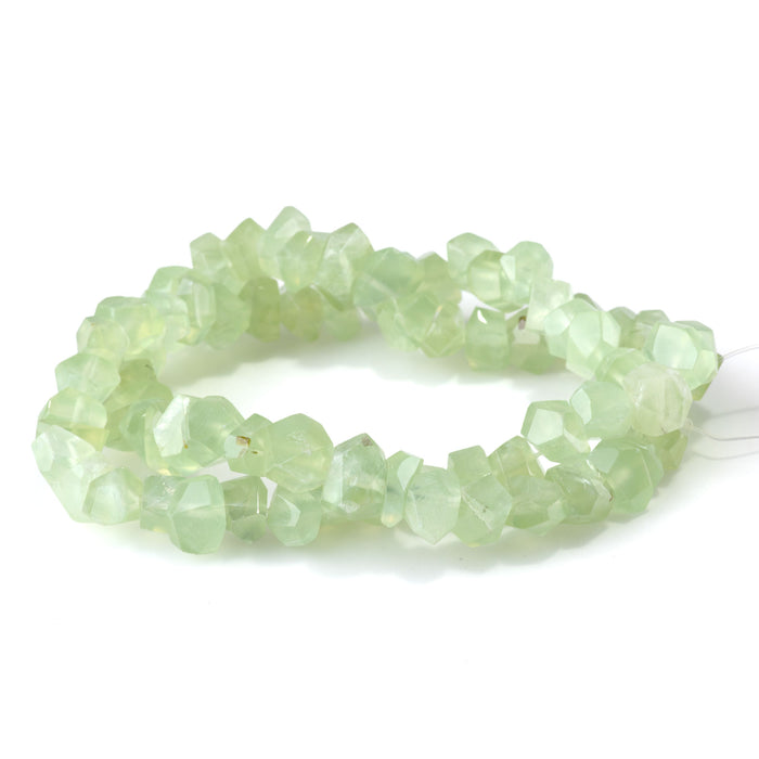 Prehnite 6x10mm Handcut Faceted Nugget Bead - 15-16 Inch