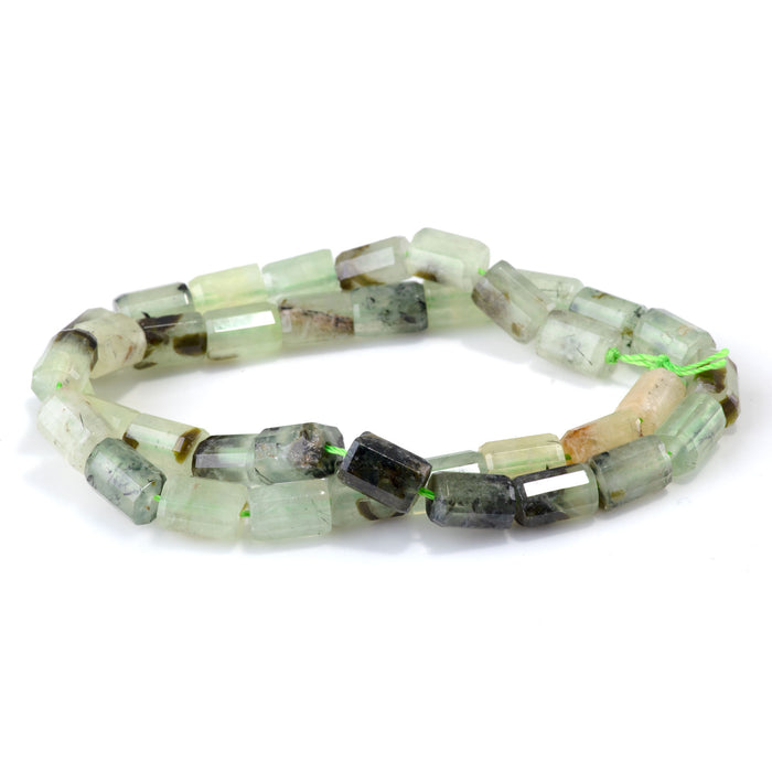 Prehnite 7x10mm Faceted Tube - 15-16 Inch