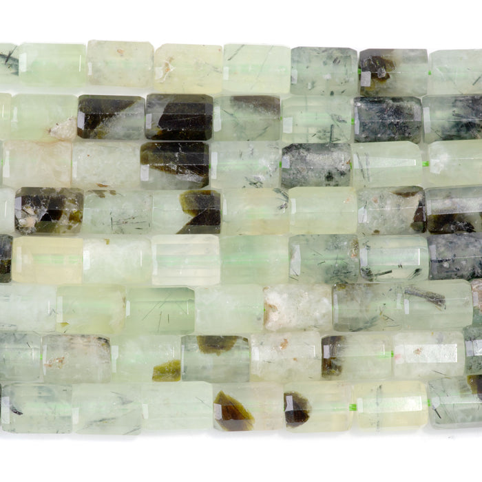 Prehnite 7x10mm Faceted Tube - 15-16 Inch