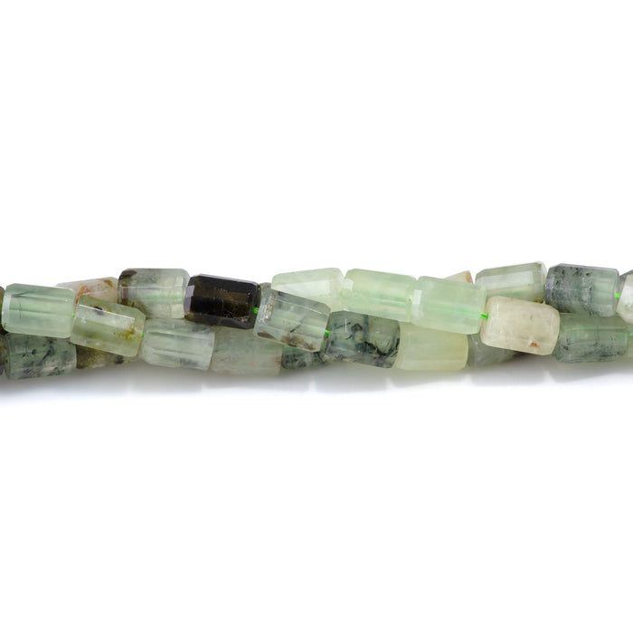 Prehnite 7x10mm Faceted Tube - 15-16 Inch