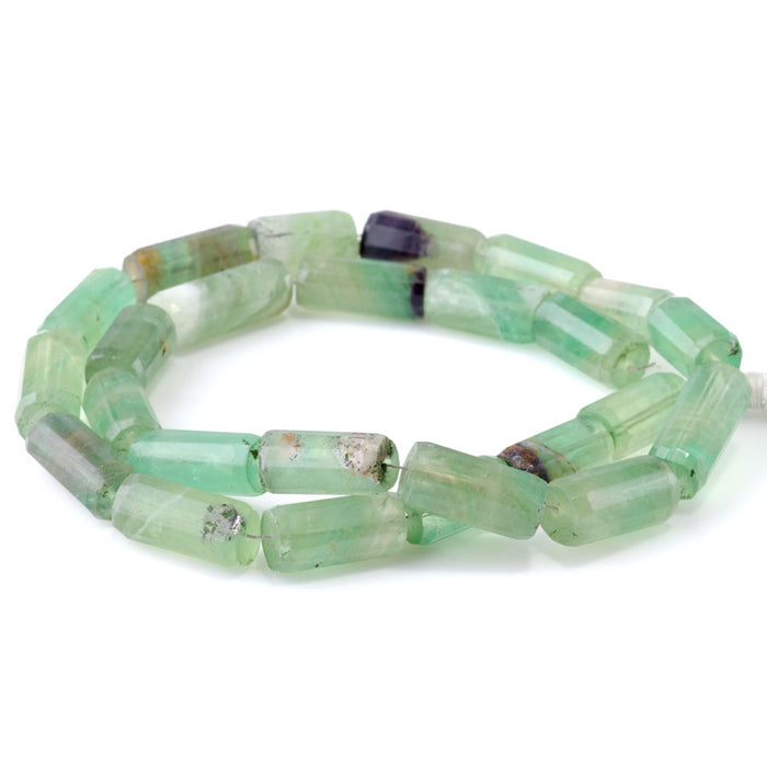 Prehnite 9x16mm Faceted Tube - 17-18 Inch