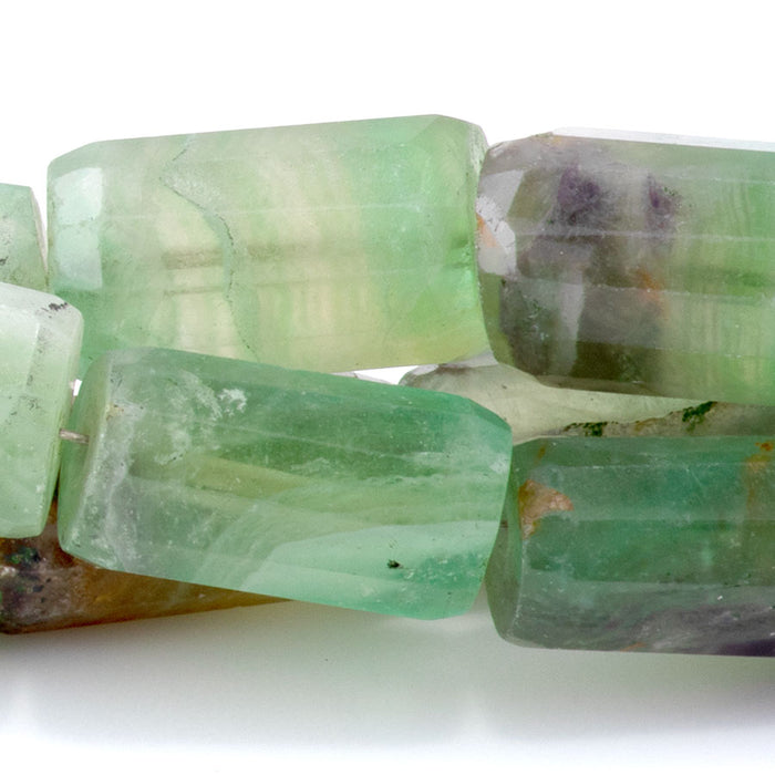 Prehnite 9x16mm Faceted Tube - 17-18 Inch