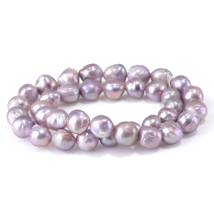 Freshwater Pearl 10mm Purple "Edison" Semi Baroque Beads - 15-16 Inch