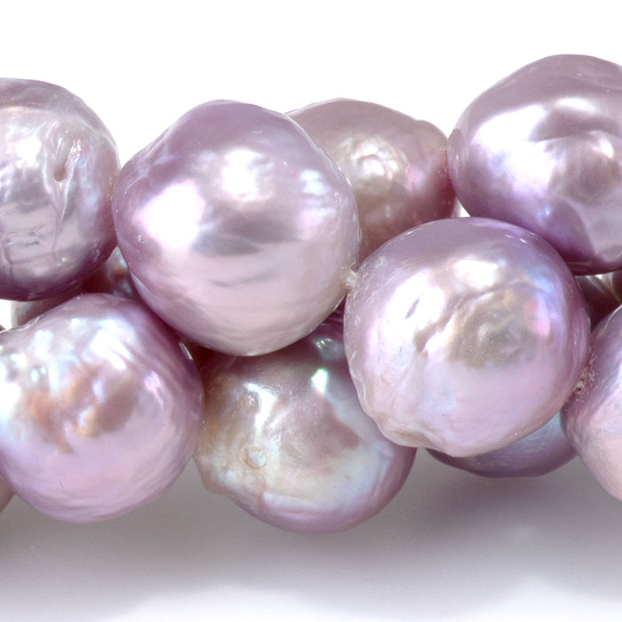 Freshwater Pearl 10mm Purple "Edison" Semi Baroque Beads - 15-16 Inch