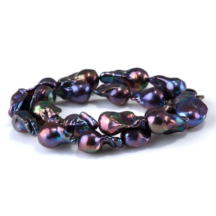 Freshwater Pearl 11-22mm Peacock Baroque Beads - 15-16 Inch
