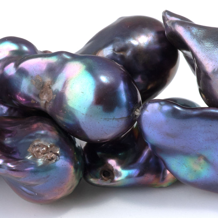 Freshwater Pearl 11-22mm Peacock Baroque Beads - 15-16 Inch