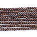 This is a Dakota Stones 5-3mm Freshwater Pearl Dark Brown Potato Gemstone strand of round beads in 15-16 inch strand.