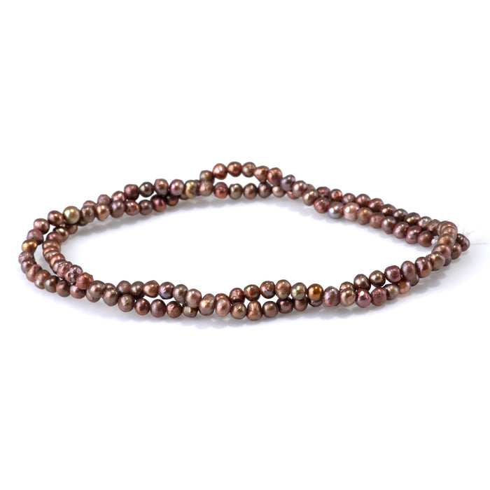 Freshwater Pearl 3.5-3mm Brown Potato Beads - 15-16 Inch