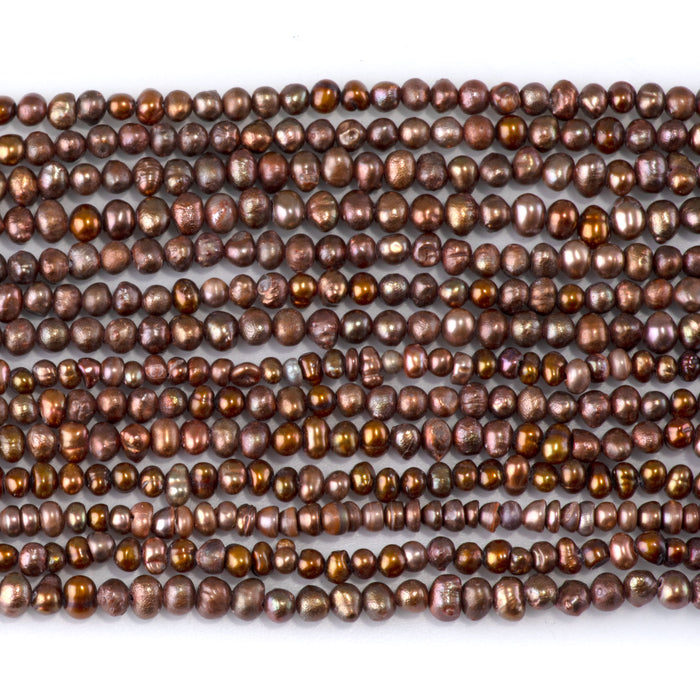Freshwater Pearl 3.5-3mm Brown Potato Beads - 15-16 Inch